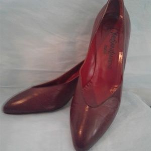 Yves Saint Laurent Burgundy Pumps - image 1